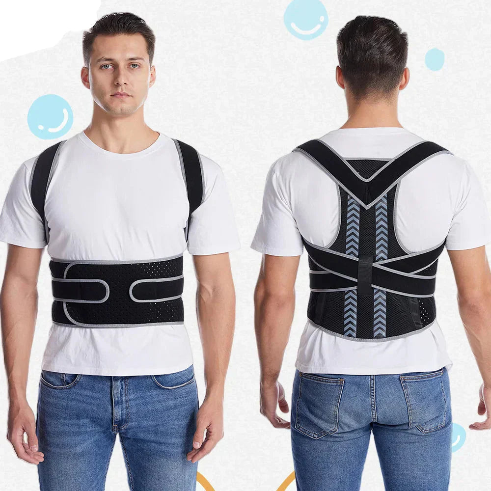 Nastavitelný bederní pás a podpůrný pás na páteř