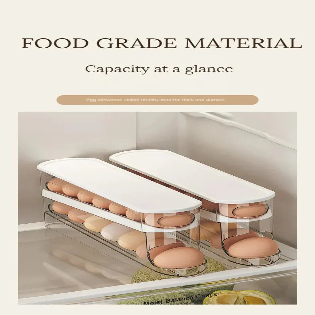 EggFlow Two-Tier Automatic Rolling Egg Organizer for Refrigerators