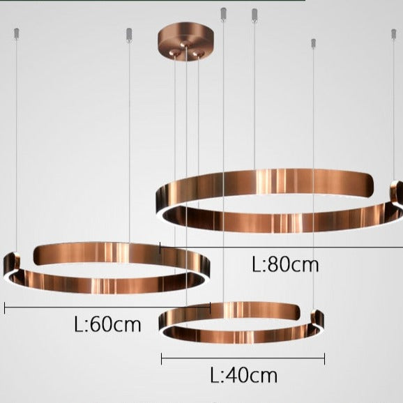 Luma Circle LED Lysekrone Metal Luksus Pendellampe