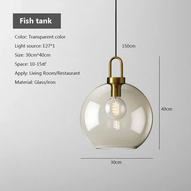 Suspension Industrielle en Verre pour Intérieurs Modernes et Salons