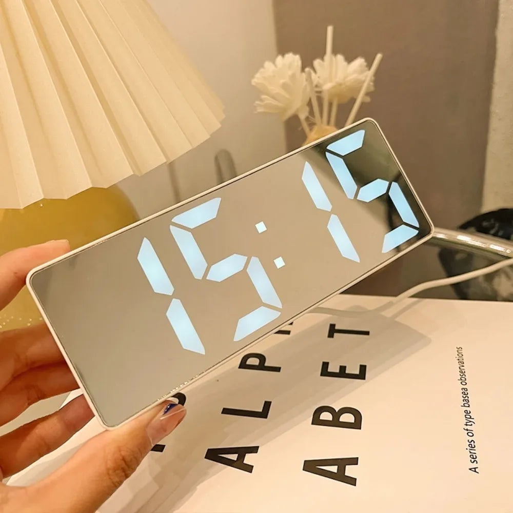SmartWake Electronic Mirror Clock With Built-In Alarm Function