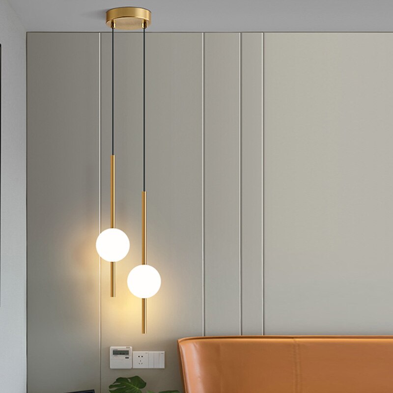 Moole Doon Nordycka szklana kula wisząca lampa minimalistyczne oświetlenie pokoju