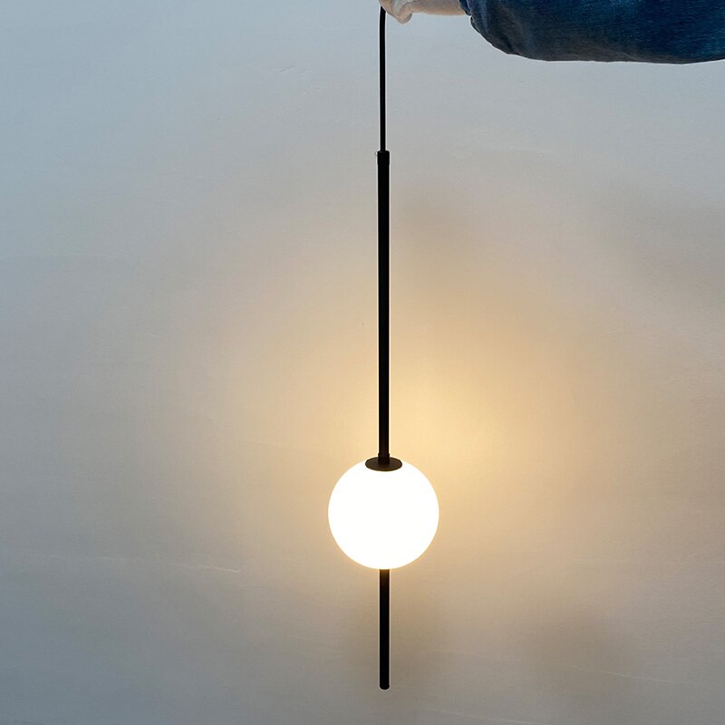 Moole Doon Nordycka szklana kula wisząca lampa minimalistyczne oświetlenie pokoju