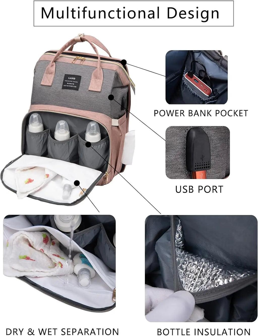Baby Backpack With Foldable Bed For Travel And Diaper Storage