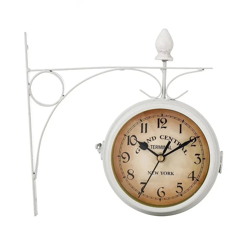 RetroTime Vintage Dual Sided Wall Clock Classic Timepiece For Your Wall