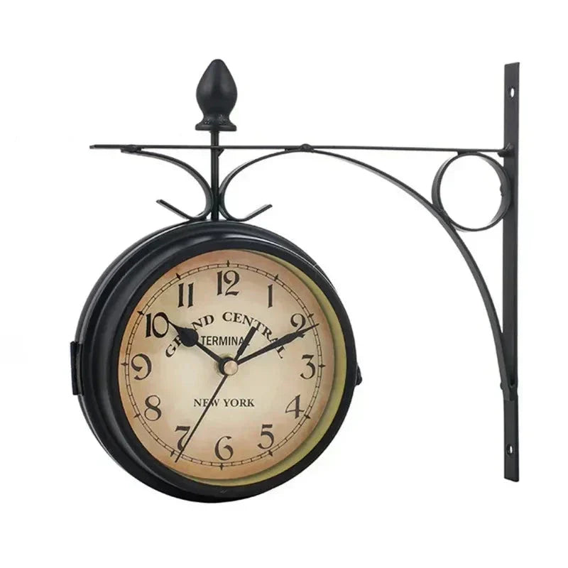 RetroTime Vintage Dual Sided Wall Clock Classic Timepiece For Your Wall