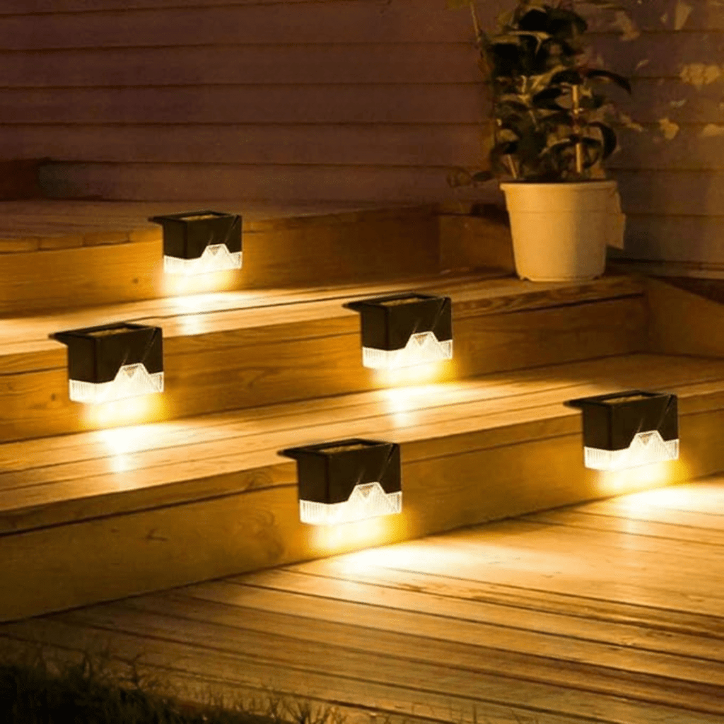 LumaLeaf Solar Self Adhesive Lights For Garden, Stairs And Balcony In Warm White