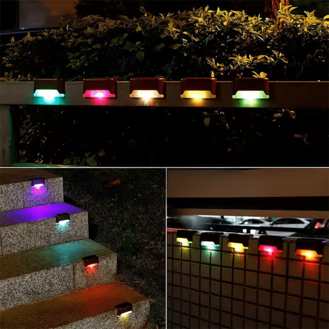 LumaLeaf Solar Self Adhesive Lights For Garden, Stairs And Balcony In Warm White