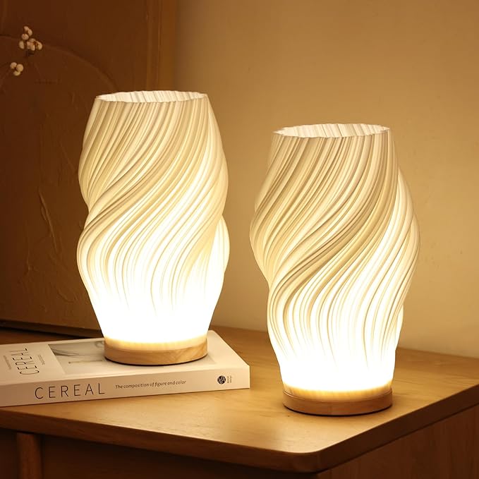 LumaWave Glow Dimmable Wavy LED Table Lamp for Home