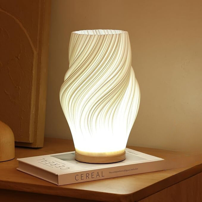 LumaWave Glow Dimmable Wavy LED Table Lamp for Home