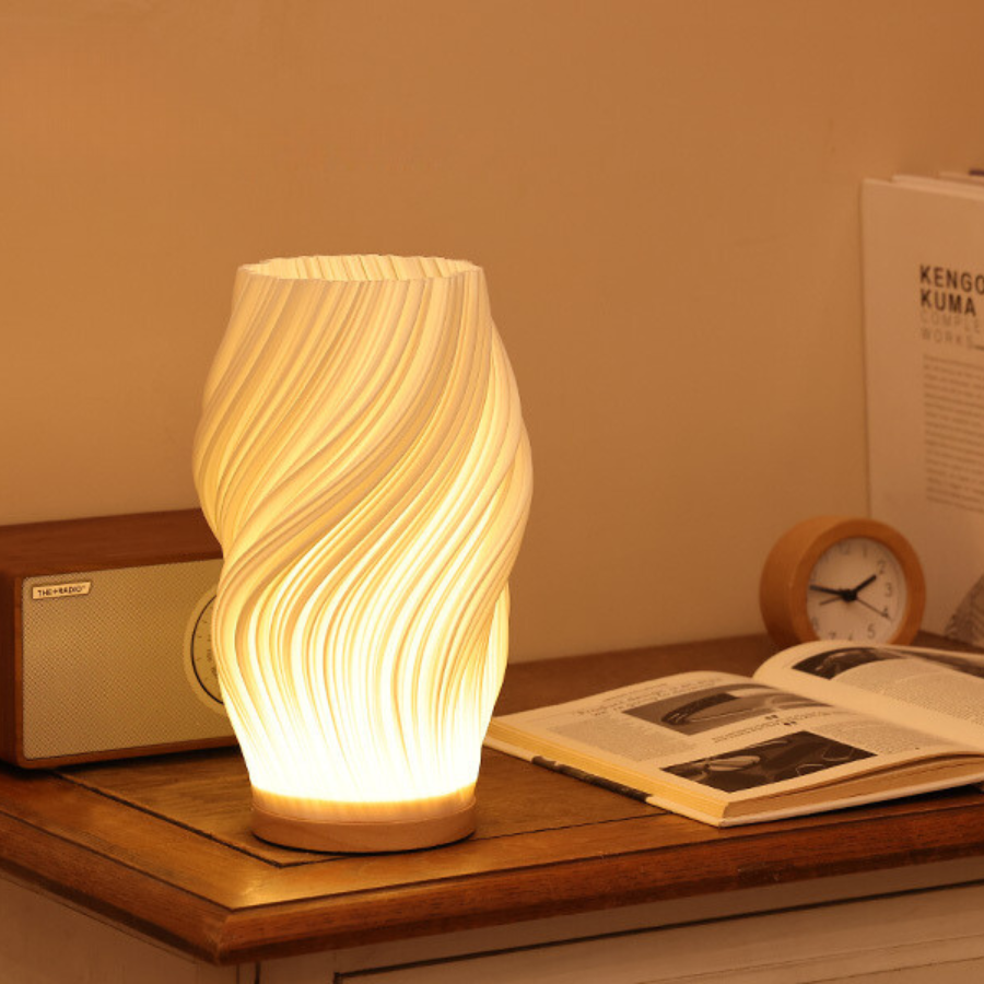 LumaWave Glow Dimmable Wavy LED Table Lamp for Home