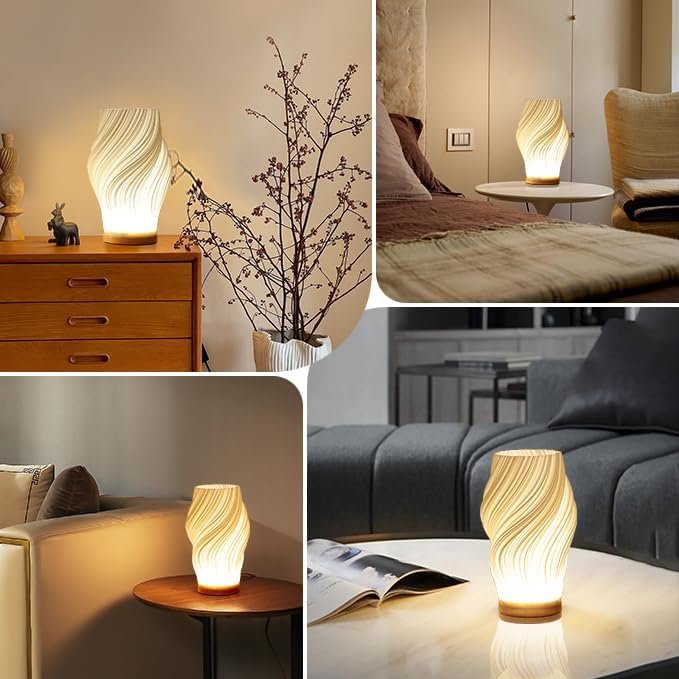 LumaWave Glow Dimmable Wavy LED Table Lamp for Home