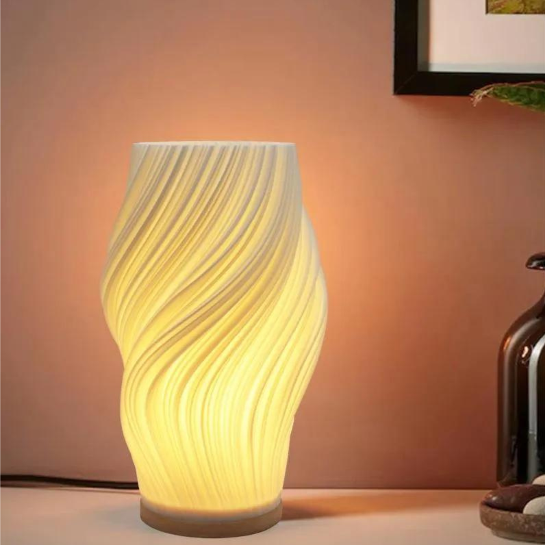 LumaWave Glow Dimmable Wavy LED Table Lamp for Home