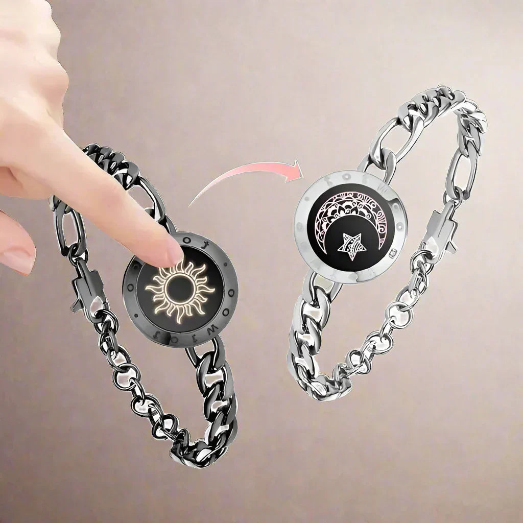 Totwoo Moon And Sun Love Bracelets For Couples Long Distance Touch Light Up And Vibrate