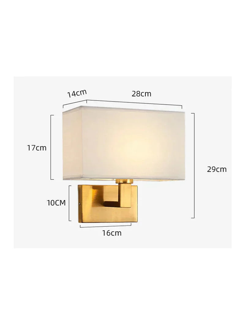 LumaNova Modern Wall Mount Bedside Lamp And Fabric Shade