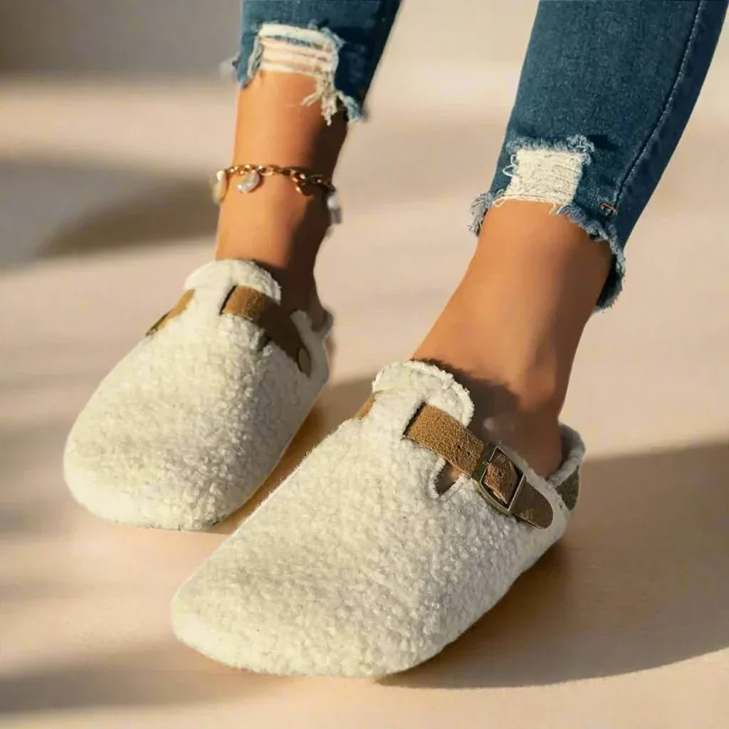 AuroraLuxe Sheepskin Wool Slippers For Ultimate Winter Comfort