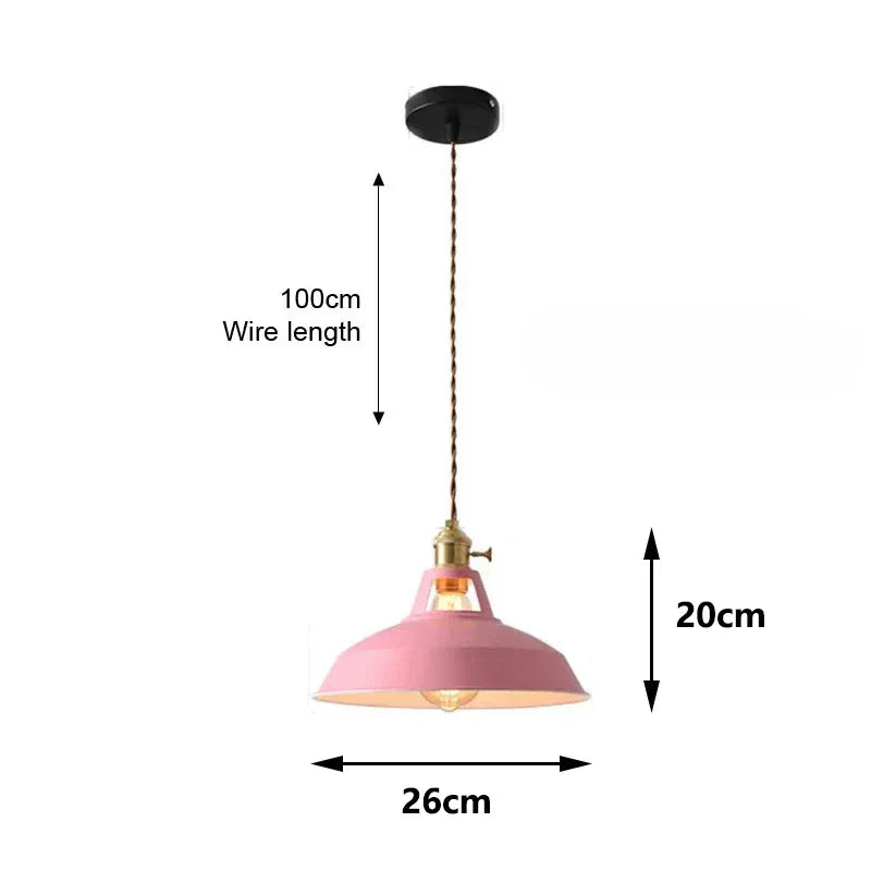 Aluminium Pendant Light With E27 Fitting In 8 Modern Colors