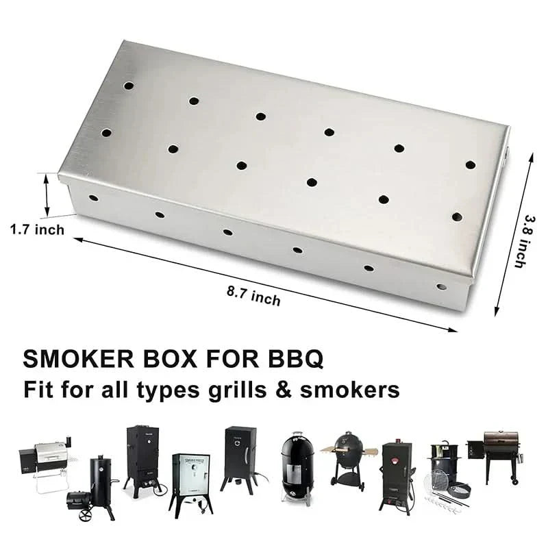 SmokeCraft Premium Stainless Steel Smoker Box Flavour Enhancer For Outdoor BBQs