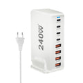 240W GaN Masaüstü Şarj Cihazı, 8 USB-C PD Portu ve Dizüstü Bilgisayarlar ile Tabletler için Quick Charge 3.0 Özellikli