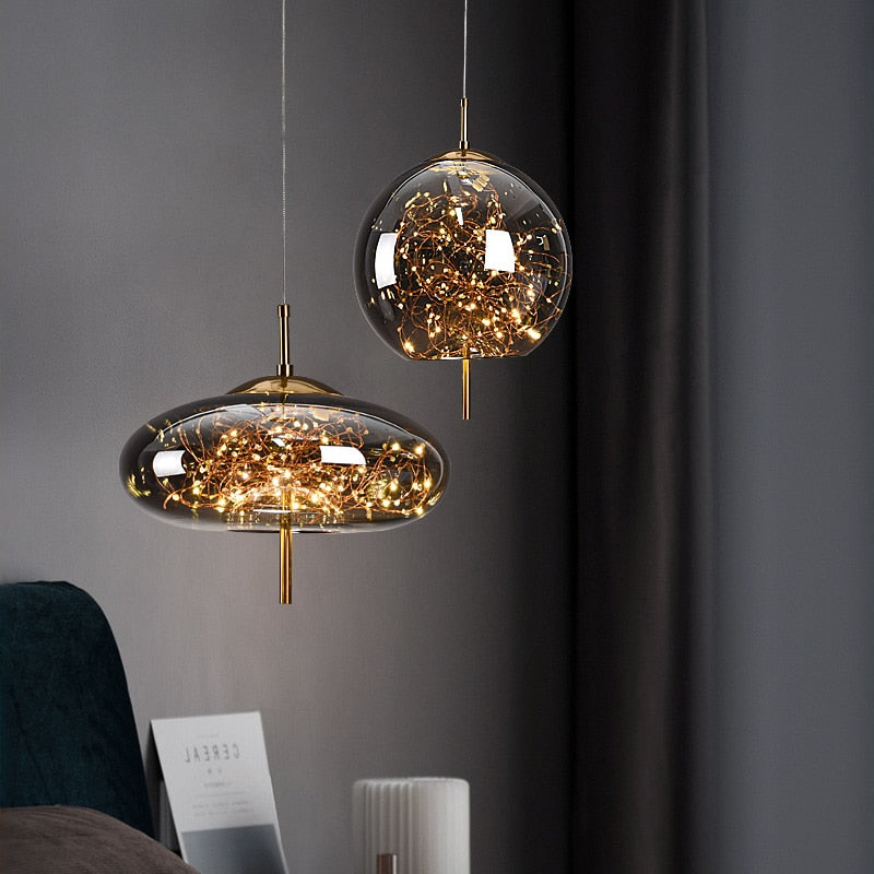 Aurora Glass Star Pendant Light For Modern Home Interiors