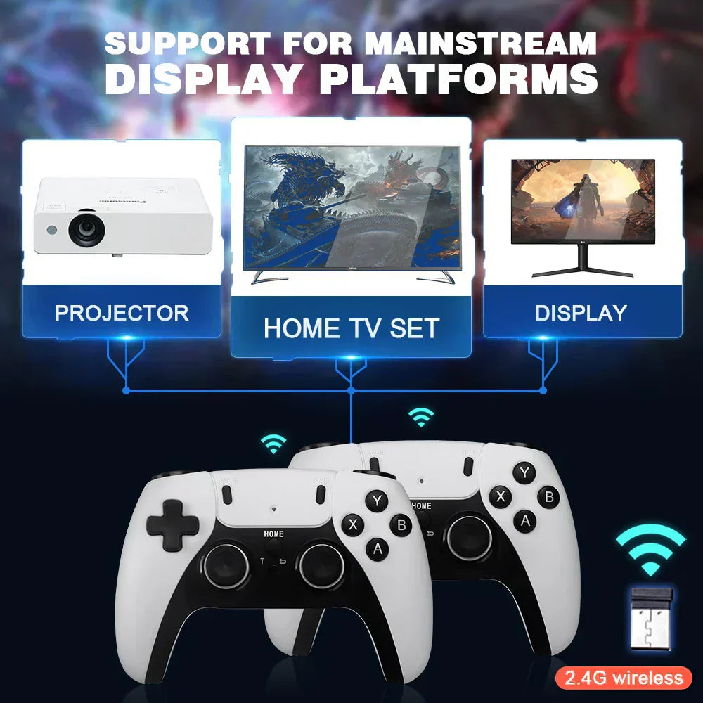 4K Pro Game Stick Console Bundle With Two PS5 Controllers