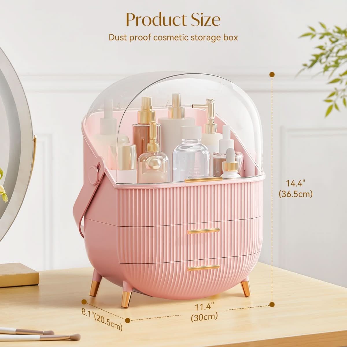 AuraGlow Makeup Organizer Dustproof and Waterproof Cosmetic Box With Elegant Design