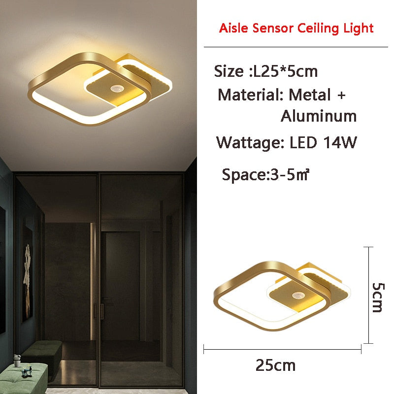 Plafonnier avec Capteur de Mouvement LED pour Chambre et Couloir