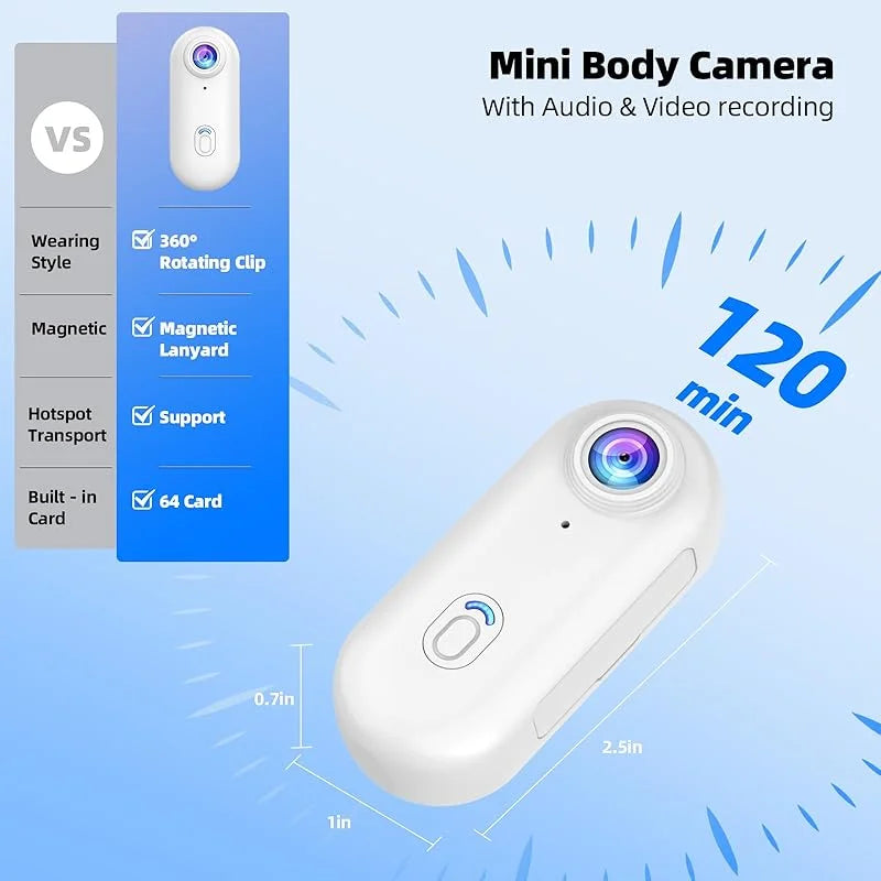 Kamera akcji 4K z magnetycznym mocowaniem, wodoodporna do 30 m, ultralekka i kompaktowa