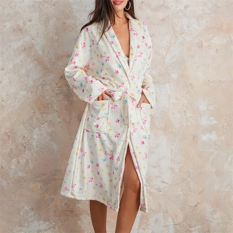 BlossomWrap Cozy Indoor Robe For Home Comfort And Warmth