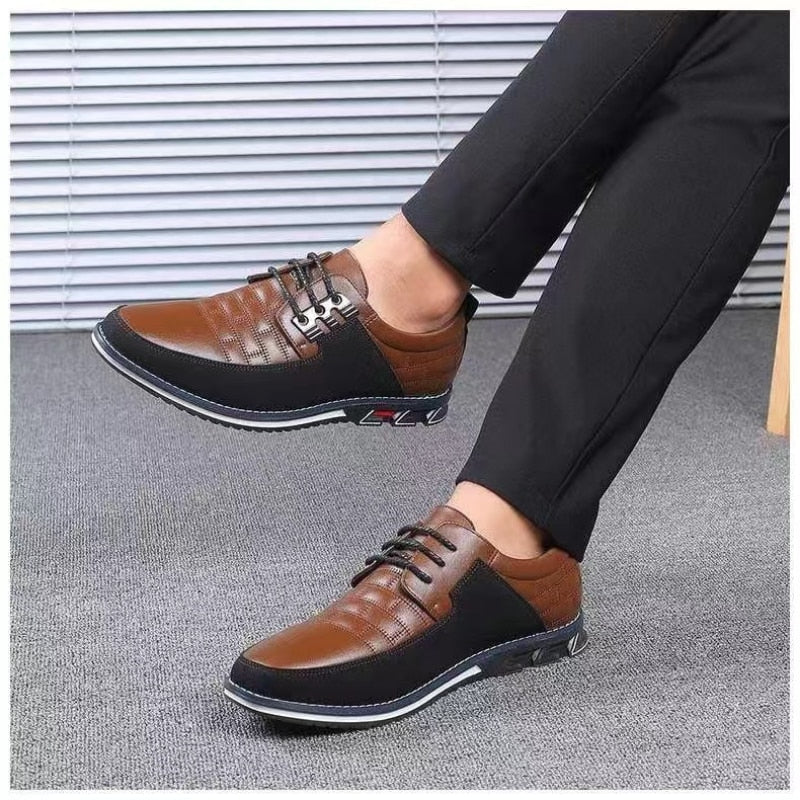 Nadčasové kožené nazouvací boty pro muže, elegantní každodenní nošení