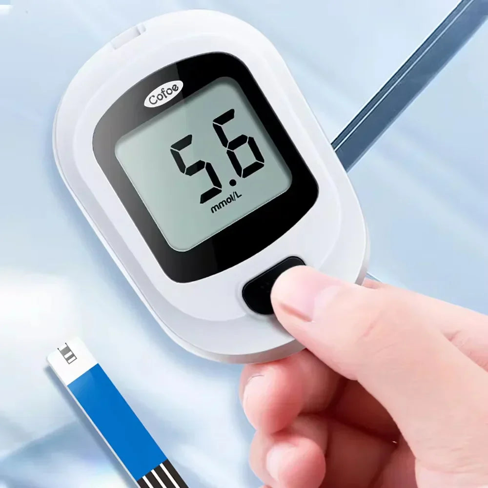 Blutzuckermessgerät-Set – Diabetes-Glukometer mit Teststreifen und Lanzetten | Fervei