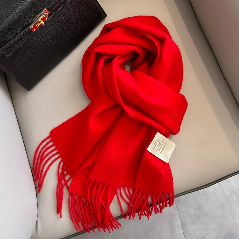 Lyvara vlněná zimní šála unisex, teplá, jednobarevná, měkká a pohodlná