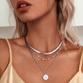 Elegant Aurora Silver Triple Necklace for Style and Confidence