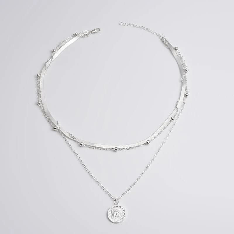 Elegant Aurora Silver Triple Necklace for Style and Confidence