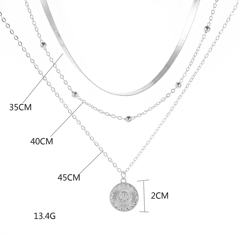 Elegant Aurora Silver Triple Necklace for Style and Confidence