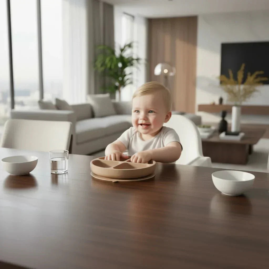 SnugGrip Junior Talerz z Powłoką Antypoślizgową z Silikonu i Mocną Przyssawką, Bez BPA