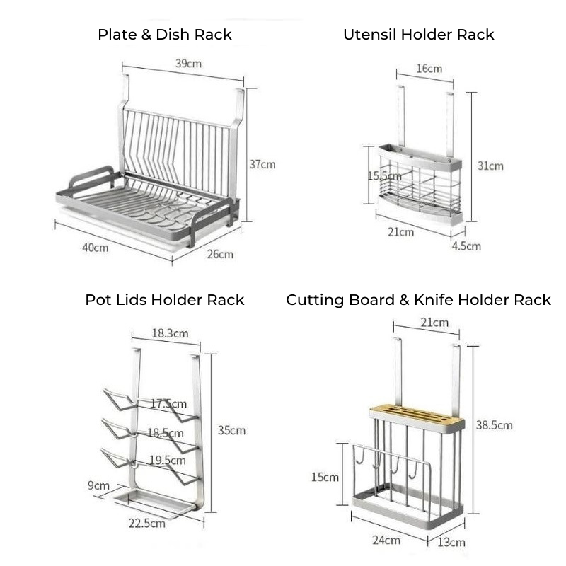 Claren Wall Mounted Utensil Storage Racks For Kitchen Organization