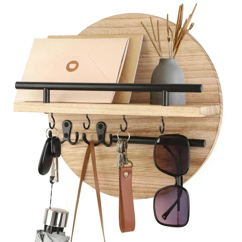 VerdiaKey Circular Wood Key Holder Eco Friendly Home Accessory