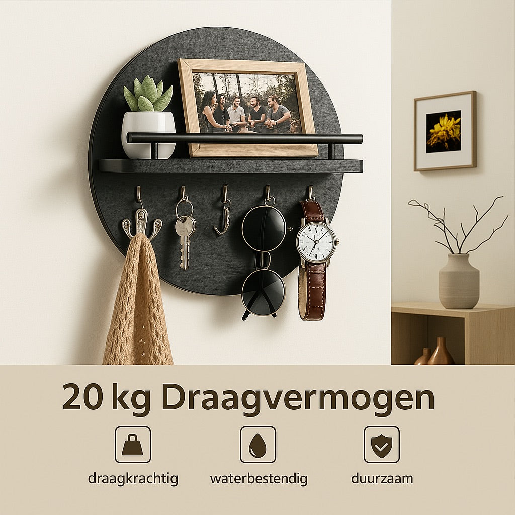 VerdiaKey Circular Wood Key Holder Eco Friendly Home Accessory