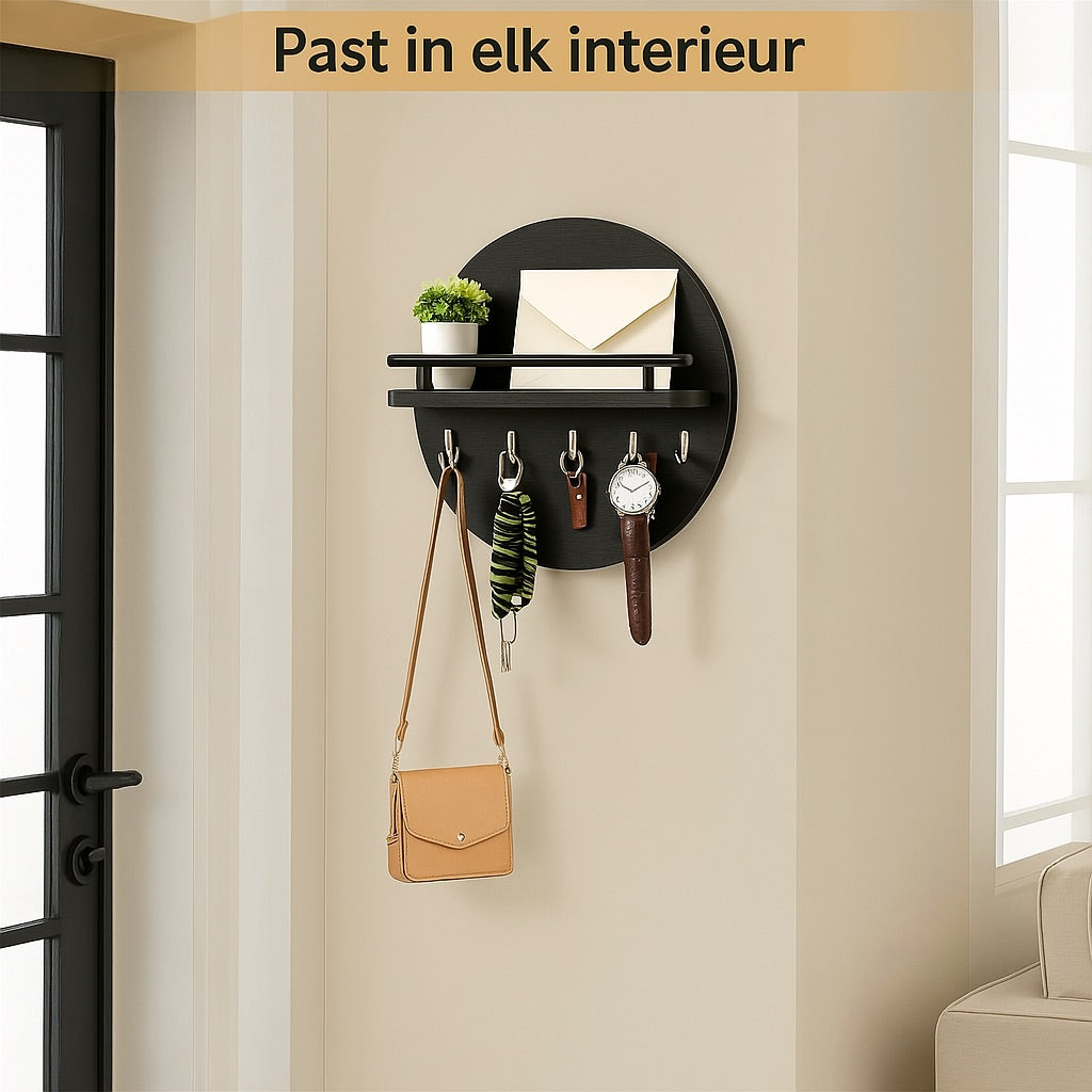 VerdiaKey Circular Wood Key Holder Eco Friendly Home Accessory