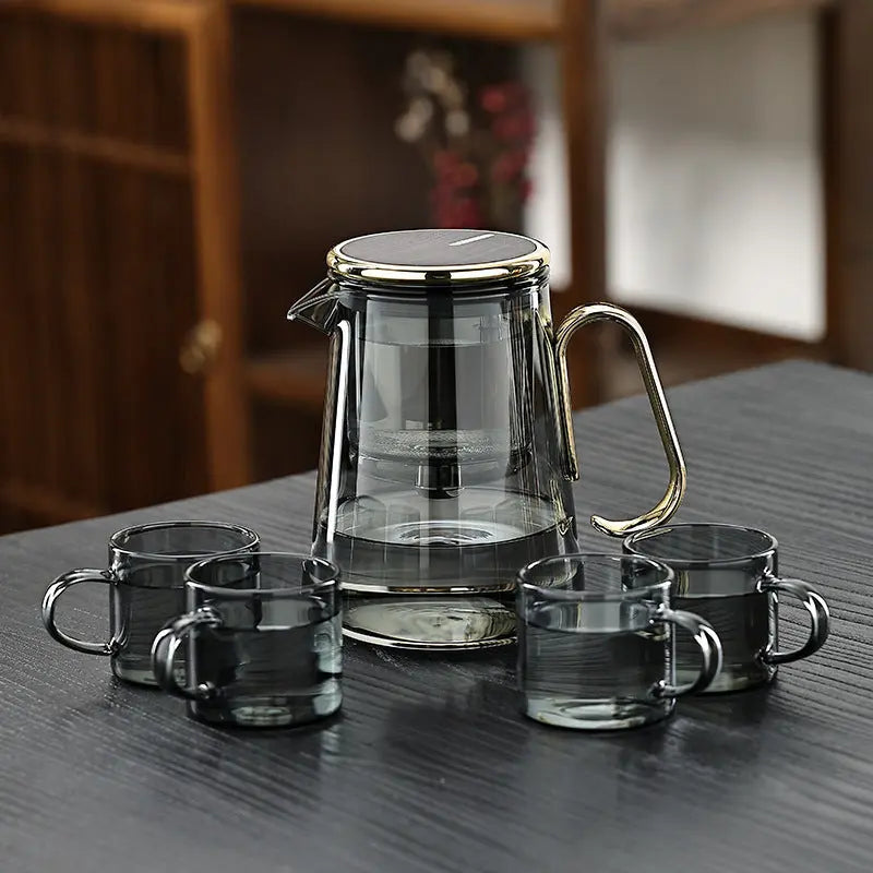 700Ml Borosilicate Glass Teapot With Magnetic Filter For Loose Tea Kitchen
