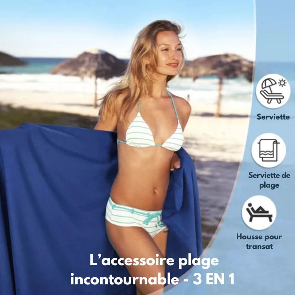 LoungeMate Deckchair Towel With Pockets And Non Slip Grip
