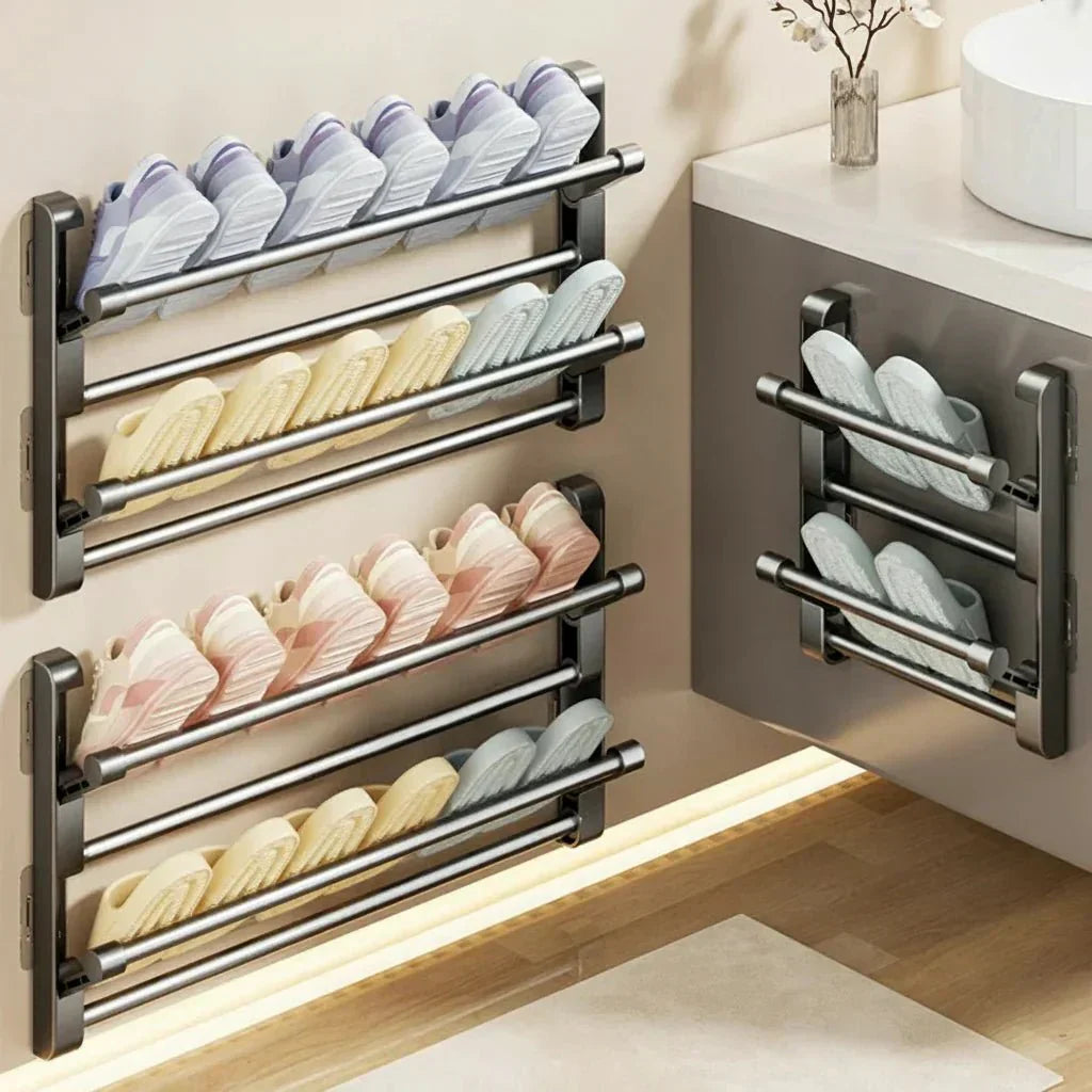 Vertical Shoe Organizer With Drainage For Space Saving Storage