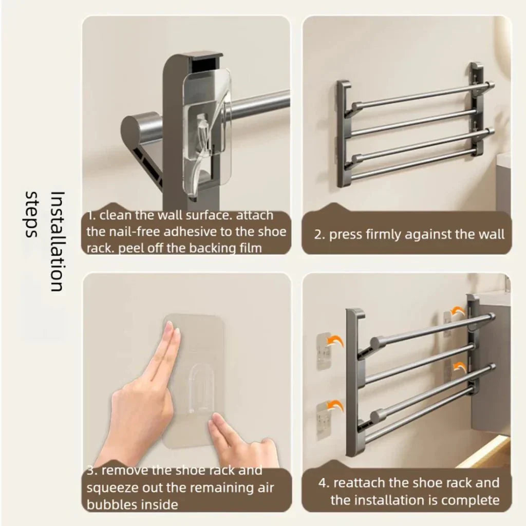Vertical Shoe Organizer With Drainage For Space Saving Storage