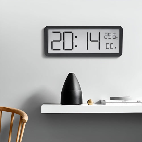 20cm Acrylic LED Wall Clock With Humidity And Temperature USB Clock