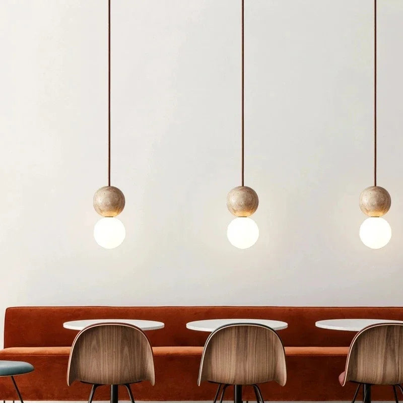 Pendellampe med stenfinish