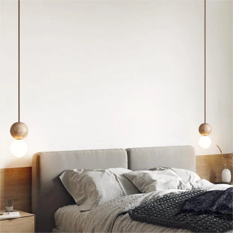 Pendellampe med stenfinish