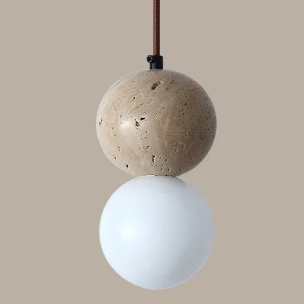 Pendellampe med stenfinish