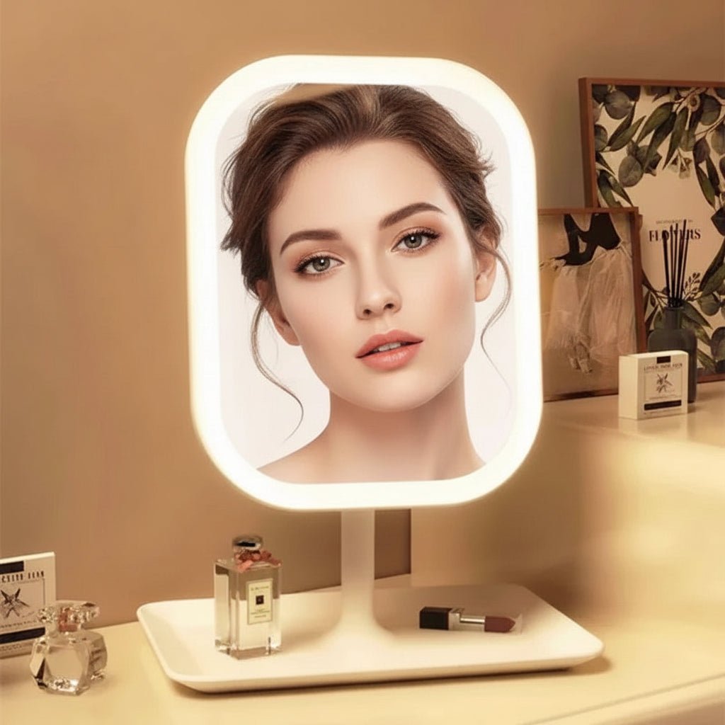 LuminaGlow LED Cosmetic Mirror With Touch Control And 3 Light Modes