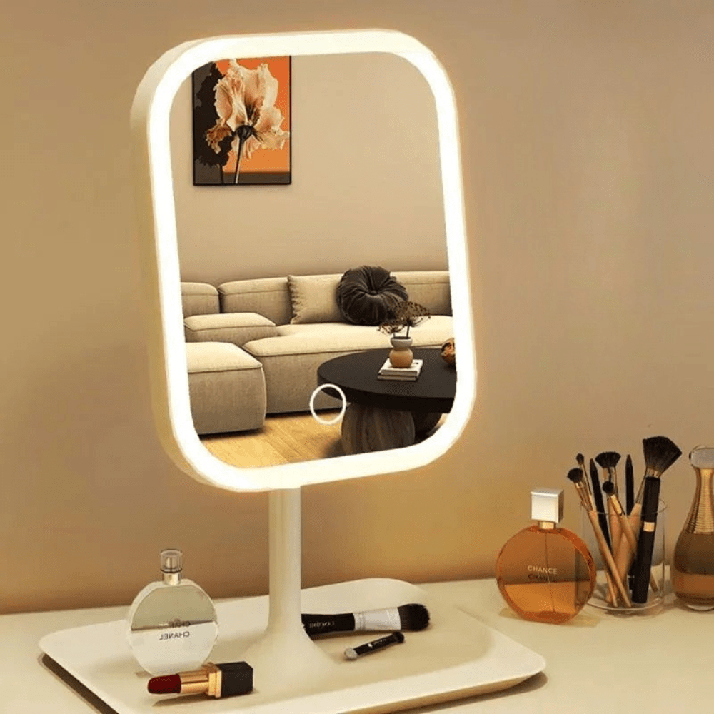 LuminaGlow LED Cosmetic Mirror With Touch Control And 3 Light Modes